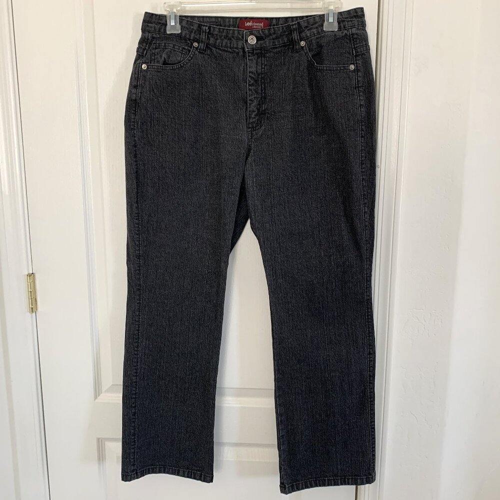 Vintage Lee Riveted Ultimate 5 Jeans Straight Leg Denim Black Size 18 S